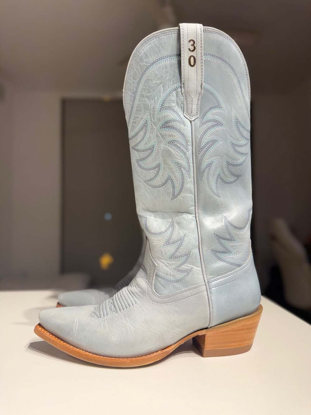 Tecovas The Annie Slate Blue Leather Tall Western Cowboy Boots Sz 8.5B - Picture 5 of 12